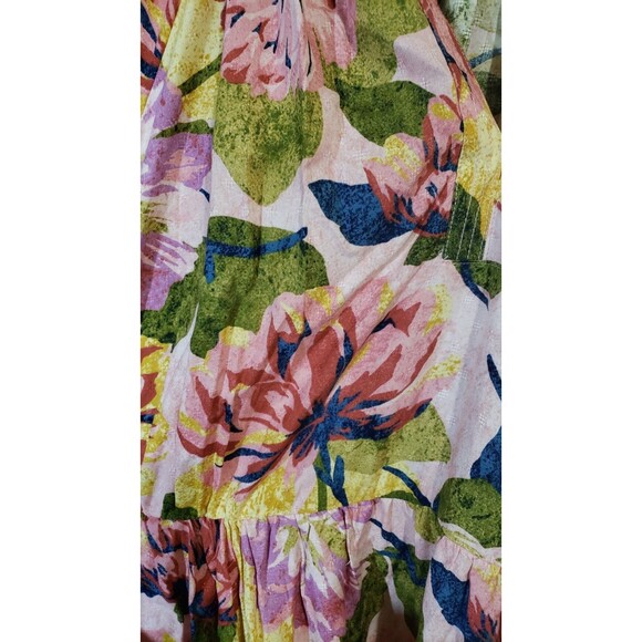 Terra & Sky Women's 1X (16W-18W) Plus Size Puff Sleeve Pearl Blush Floral Dress - Picture 11 of 11